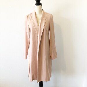 DR2 Daniel Rainn Draped Trench Coat Duster Pale Pink NWT Womens Small